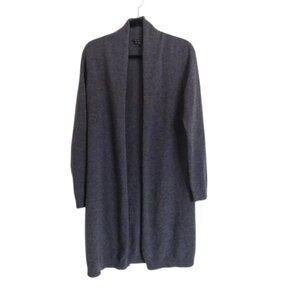 Theory 100% Cashmere Open Front Longline Duster Cardigan Gray Size L